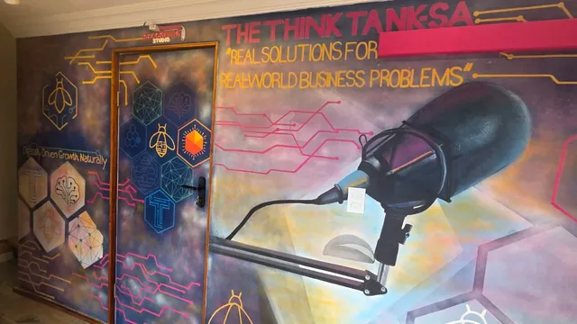 Painted entrance mural at The Think Tank SA studio